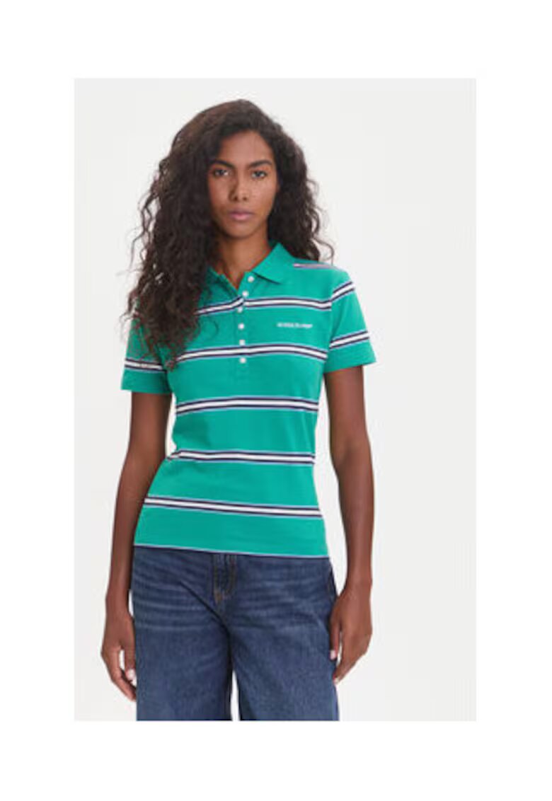 Guess Jeans Tricou polo cu dungi