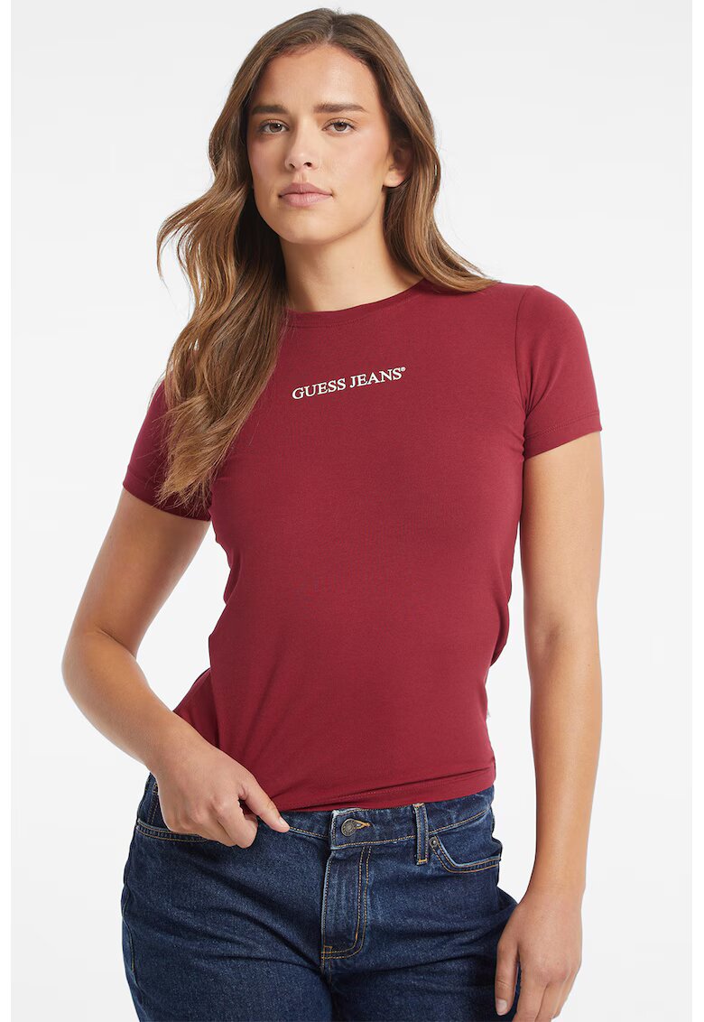 Guess Jeans Tricou slim-fit cu imprimeu logo