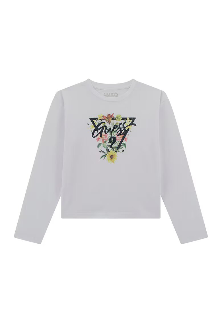 GUESS KIDS Bluza regular fit cu logo - Negru/Galben deschis/Alb murdar