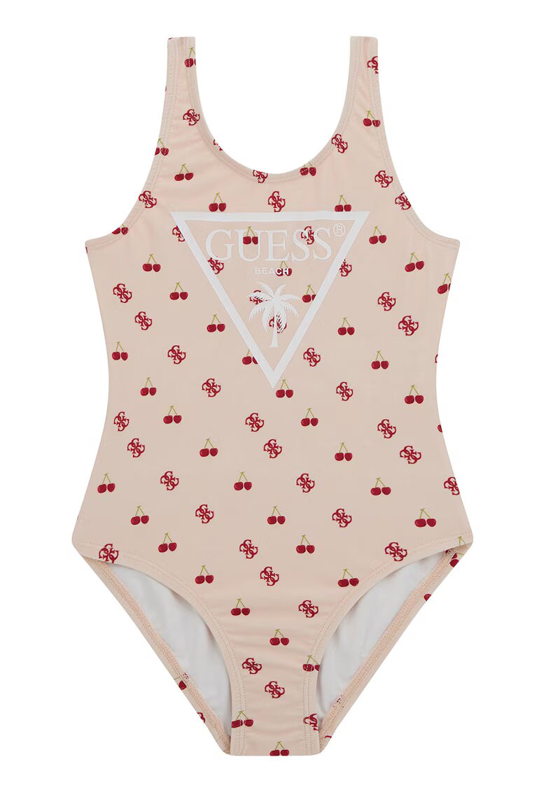GUESS KIDS Costum de baie intreg cu logo - Rosu/Piersica