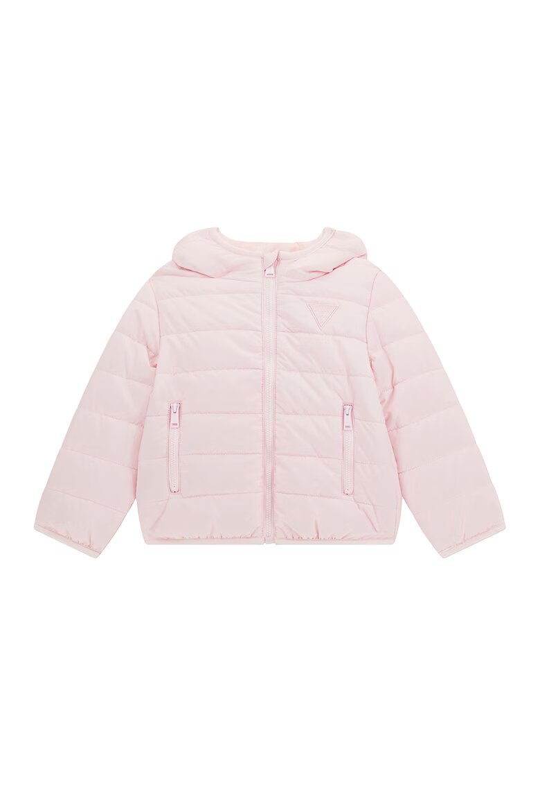 GUESS KIDS Jacheta cu fermoar si gluga - Roz pal