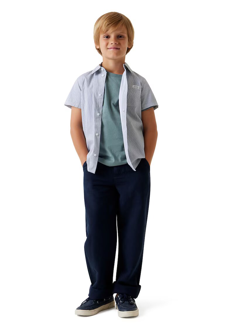 GUESS KIDS Pantaloni din amestec de in cu talie ajustabila - Albastru ultramarin