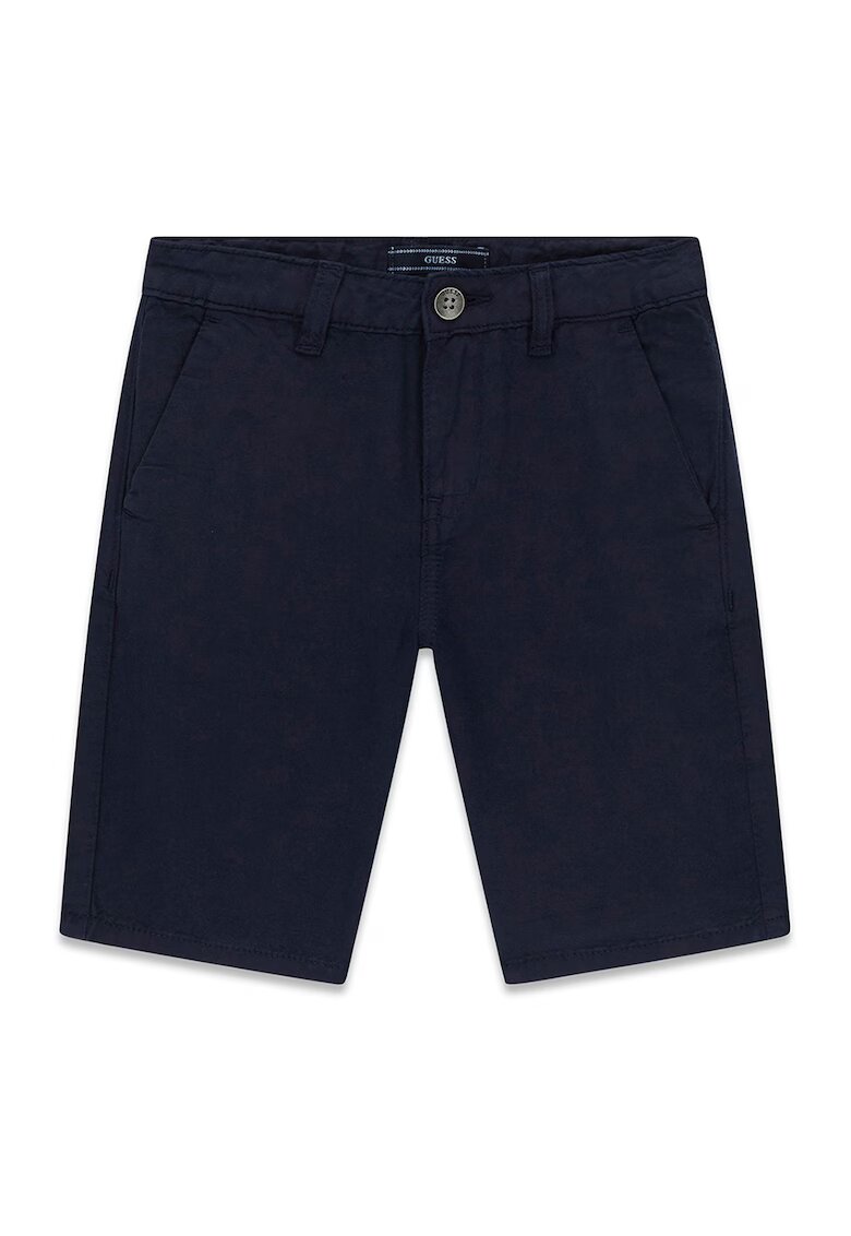 GUESS KIDS Pantaloni scurti din amestec de in - Albastru ultramarin