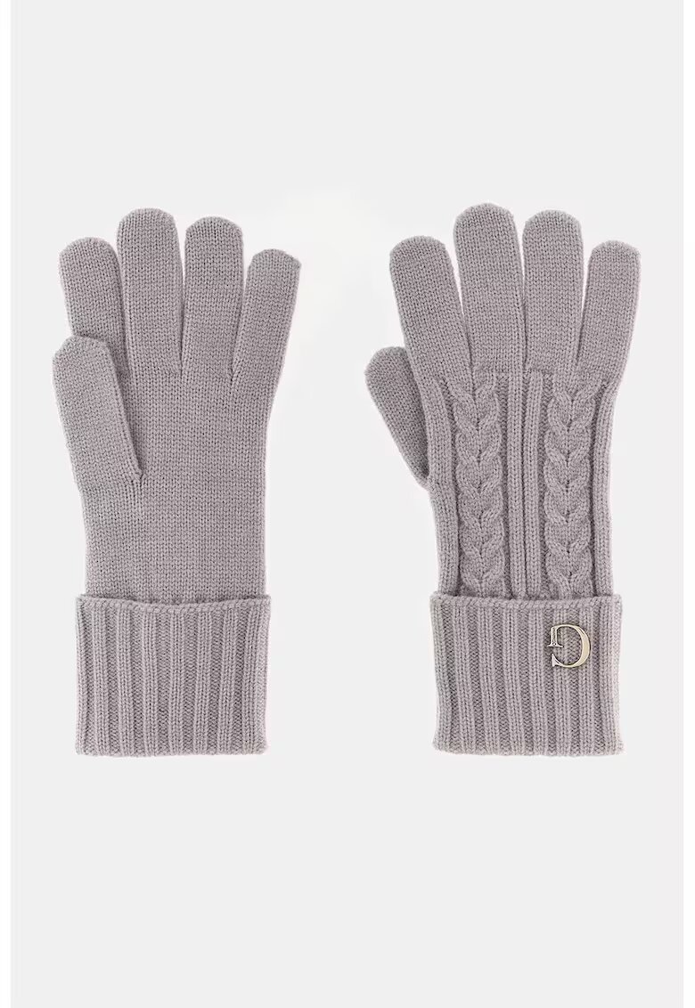 Guess Manusi tricotate cu detalii logo - Gri/Gri deschis/Argintiu