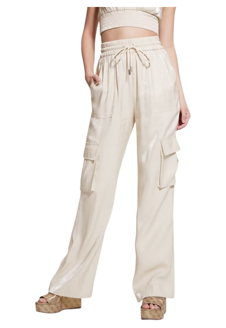 Guess Pantaloni cargo cu talie inalta -
