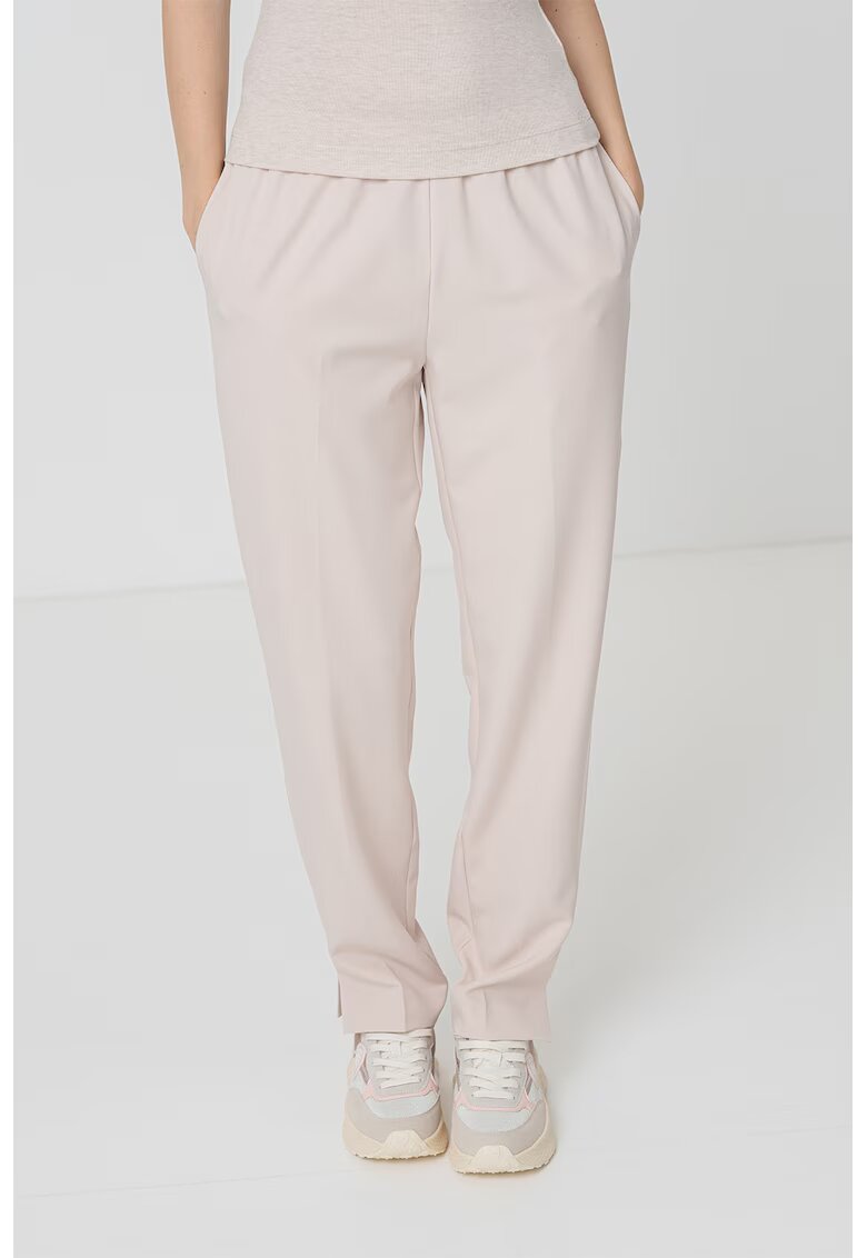 Guess Pantaloni conici cu talie elastica - Maro nisip