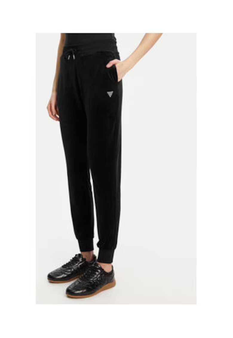 Guess Pantaloni cu model uni si banda cu snur