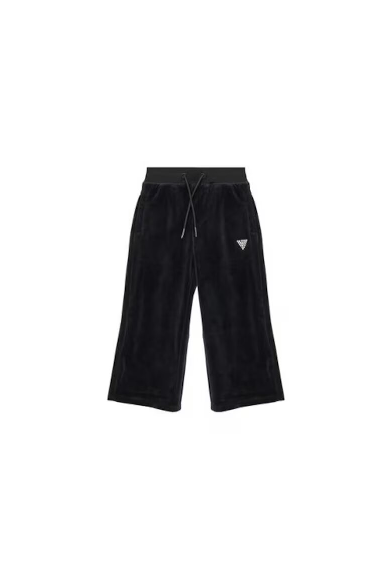 Guess Pantaloni de trening cu aspect de catifea si aplicatie discreta din strasuri