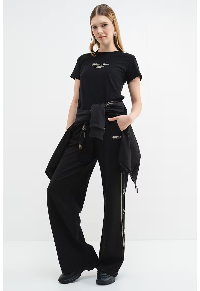Guess Pantaloni de trening cu croiala ampla si buzunare laterale - Auriu/Negru