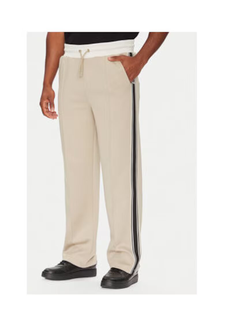 Guess Pantaloni de trening cu imprimeu logo si snur