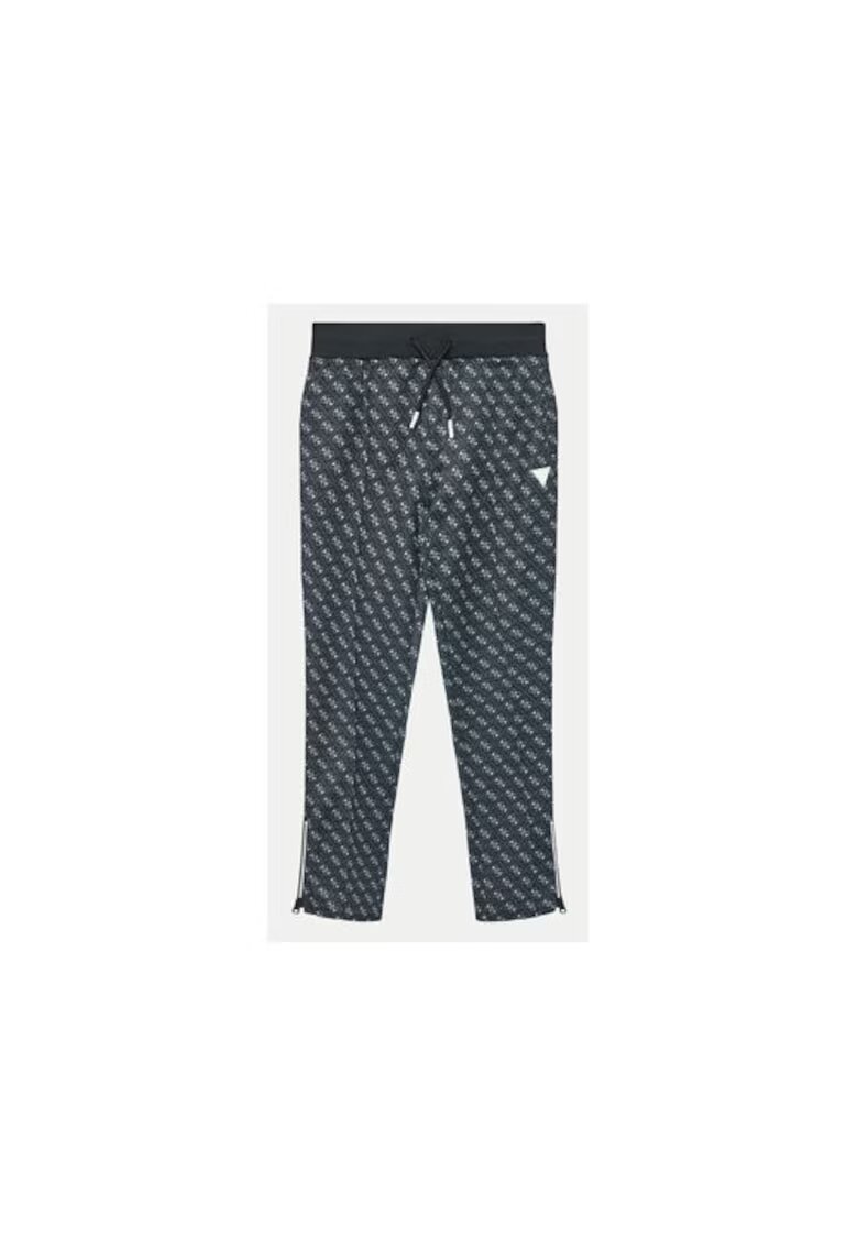 Guess Pantaloni de trening cu imprimeu si slituri laterale