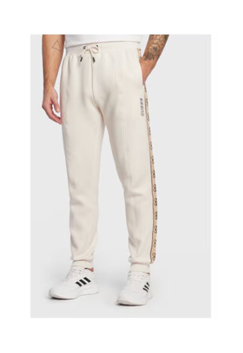 Guess Pantaloni de trening cu logo si snur in talie