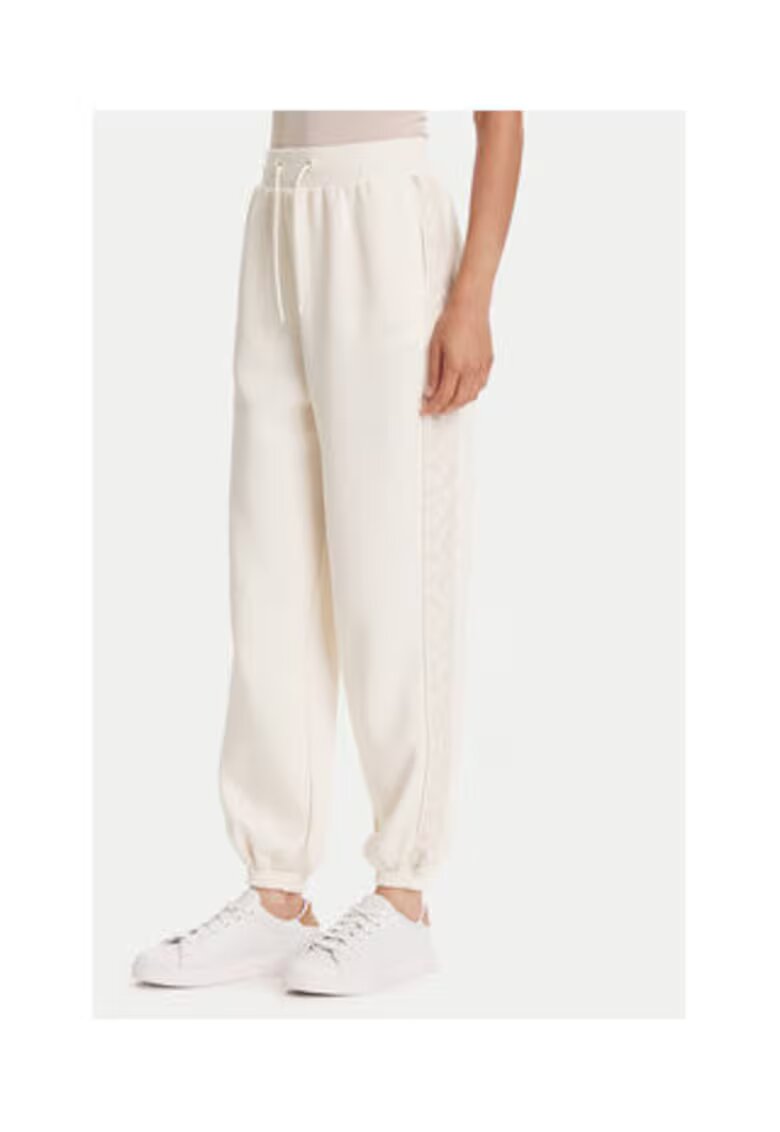 Guess Pantaloni de trening din amestec de bumbac cu snur in talie - benzi logo laterale si mansete elastice