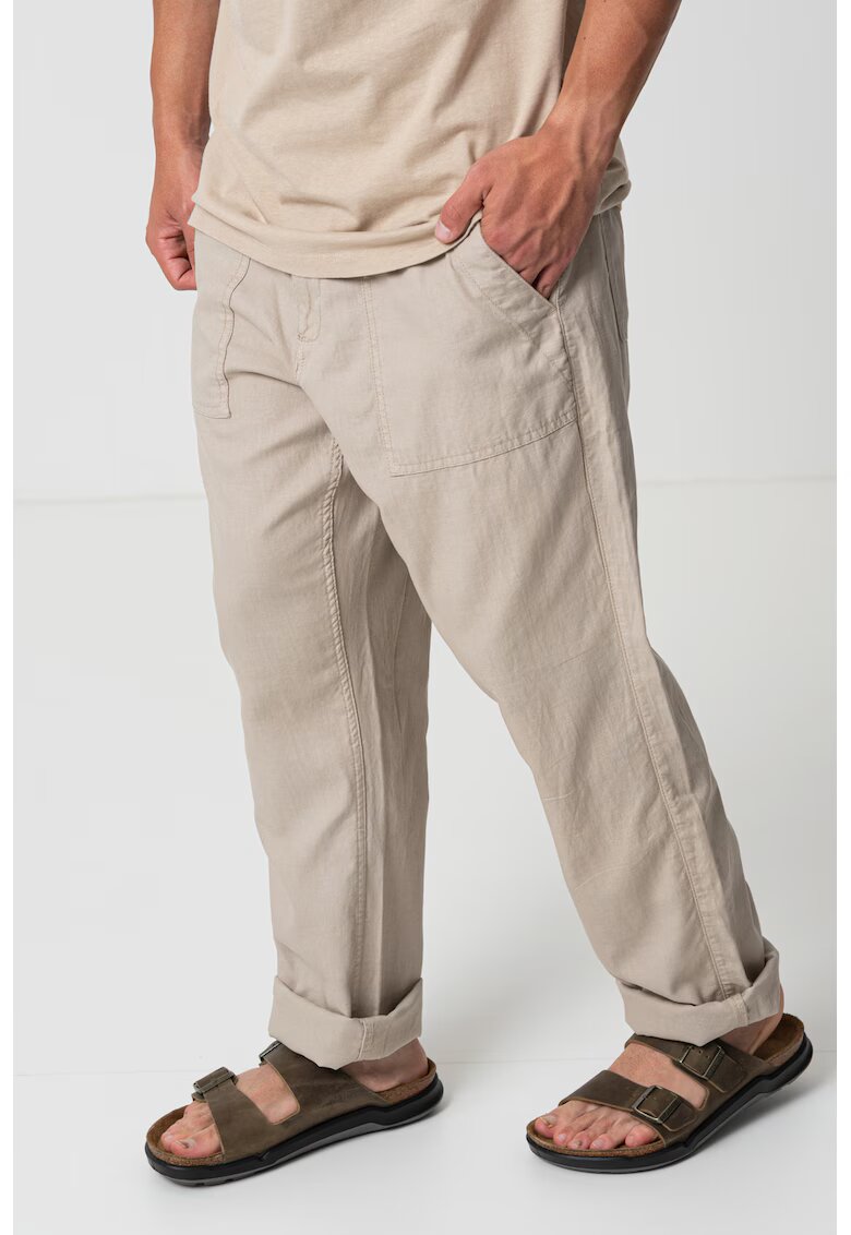 Guess Pantaloni din bumbac si in - Bej