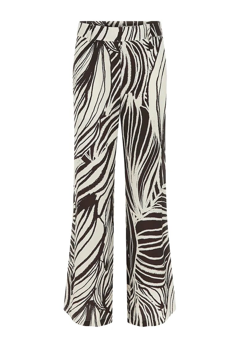 Guess Pantaloni drepti cu imprimeu - Alb/Maro