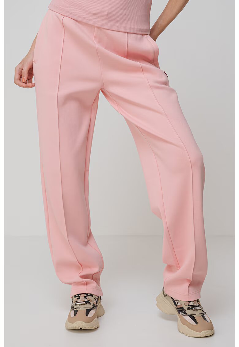 Guess Pantaloni drepti cu talie inalta - pentru fitness - Roz pastel