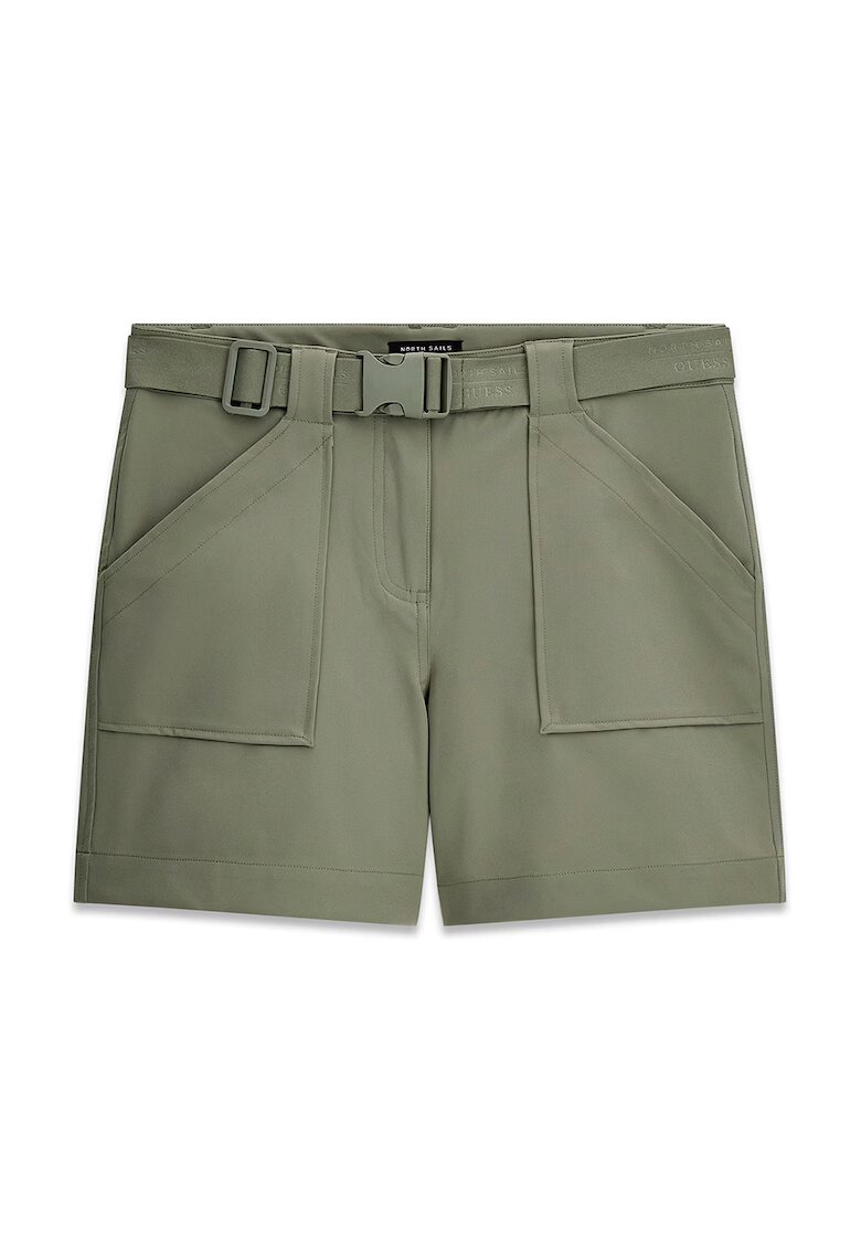 Guess Pantaloni scurti cu talie inalta - Kaki