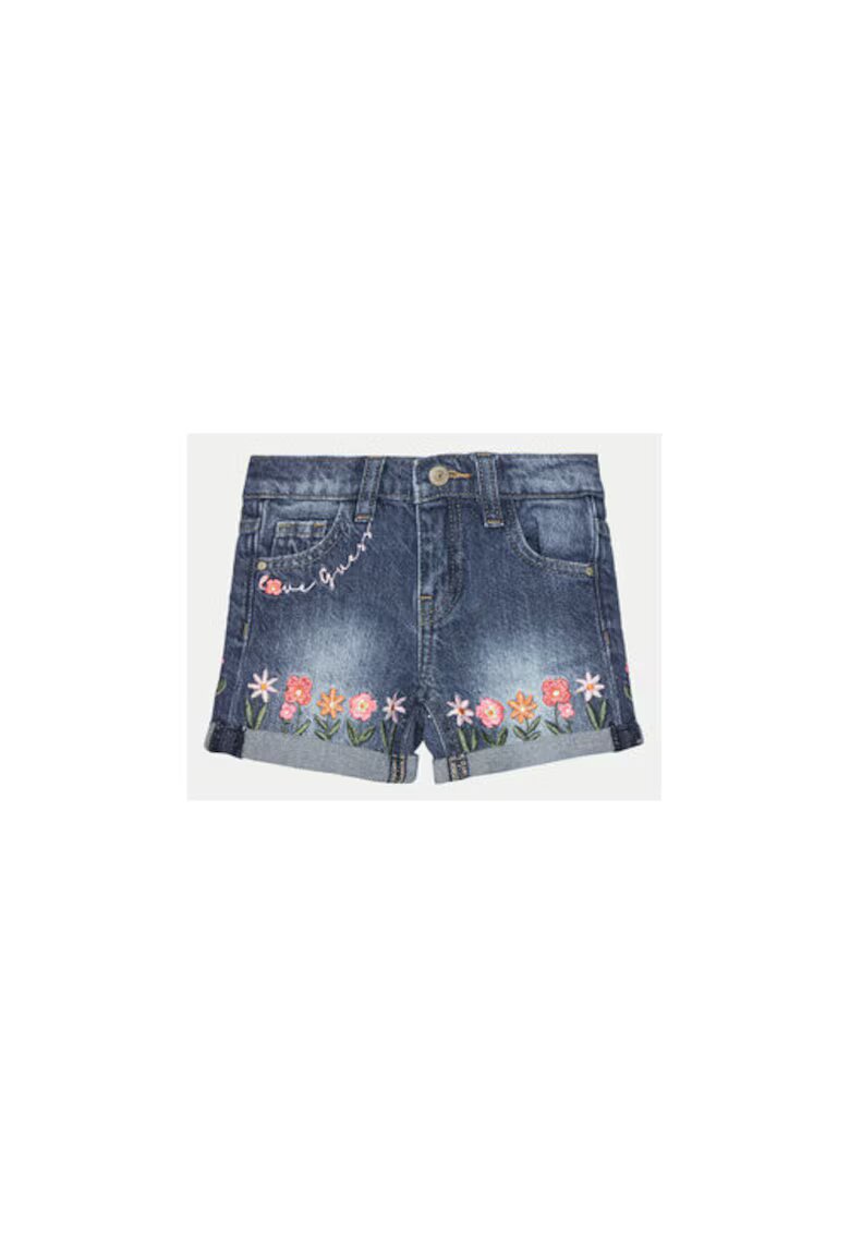 Guess Pantaloni scurti din denim cu flori brodate