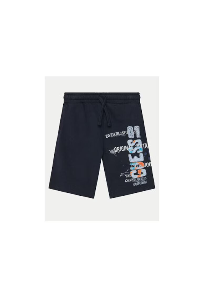 Guess Pantaloni scurti sport din bumbac cu logo imprimat