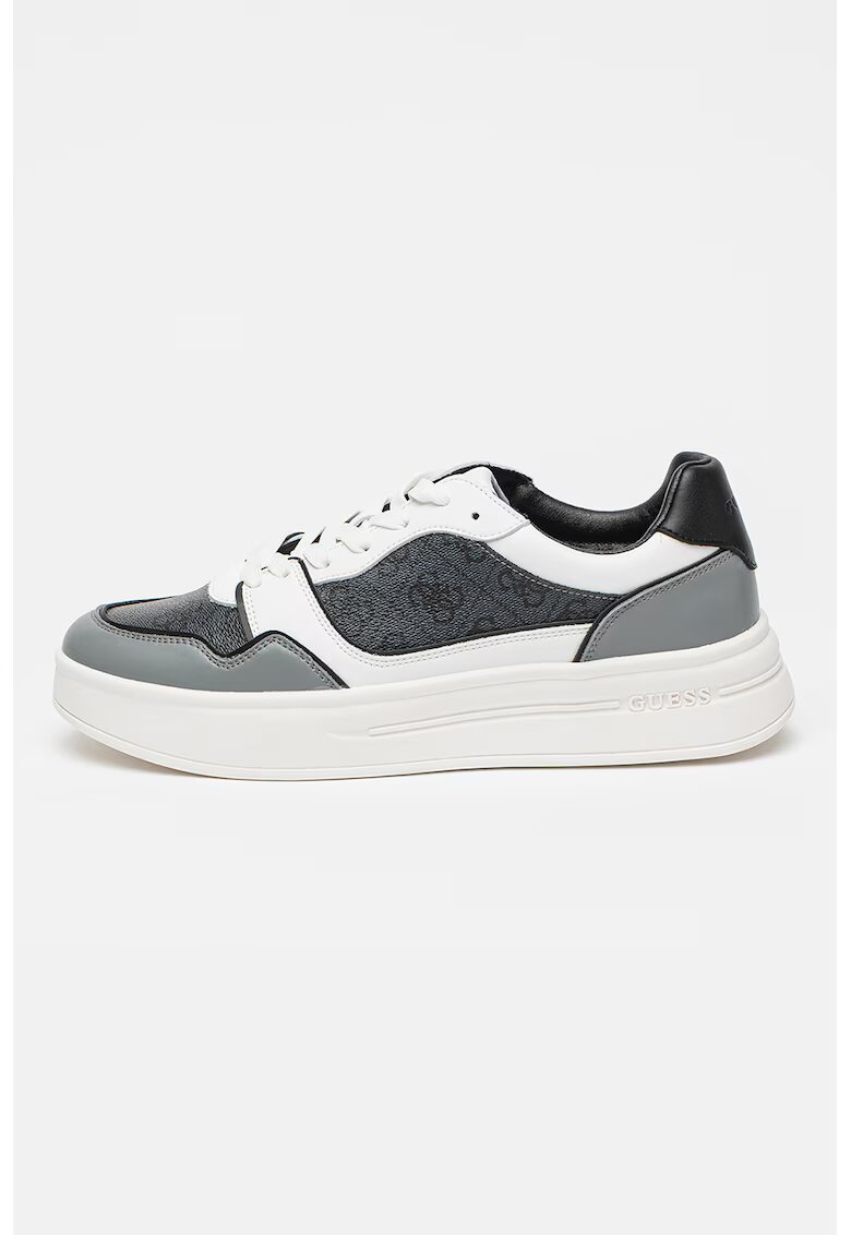 Guess Pantofi sport cu imprimeu logo - Alb/Gri carbune
