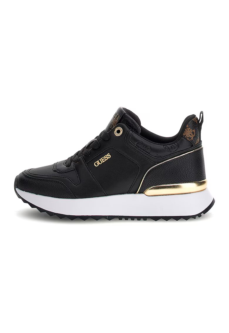 Guess Pantofi sport de piele ecologica cu logo - Negru