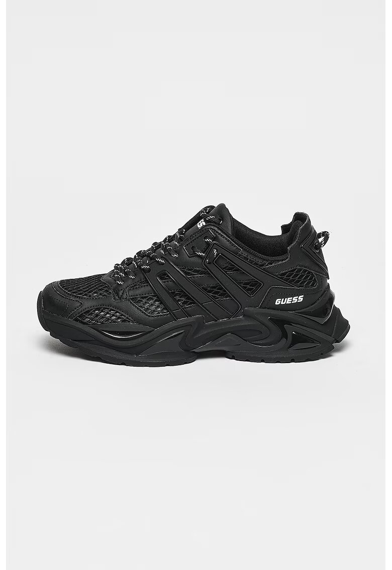 Guess Pantofi sport de piele ecologica si material textil - Negru