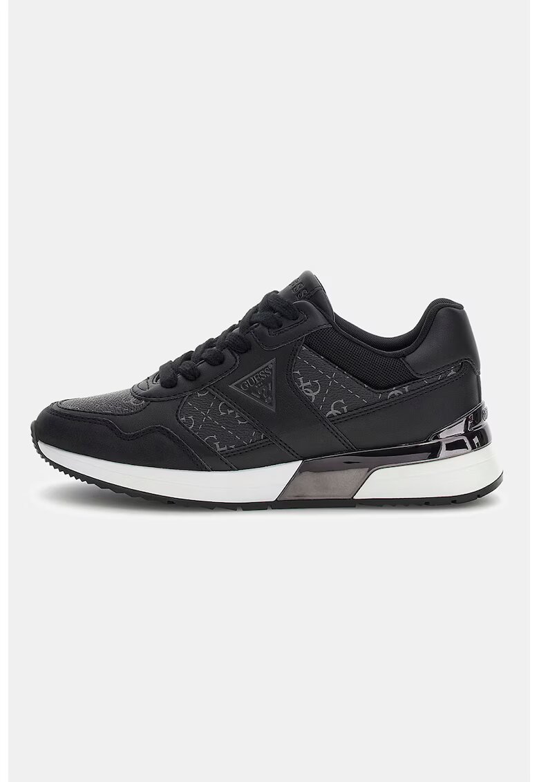 Guess Pantofi sport din piele ecologica cu detalii cu model monograma - Negru/Gri inchis