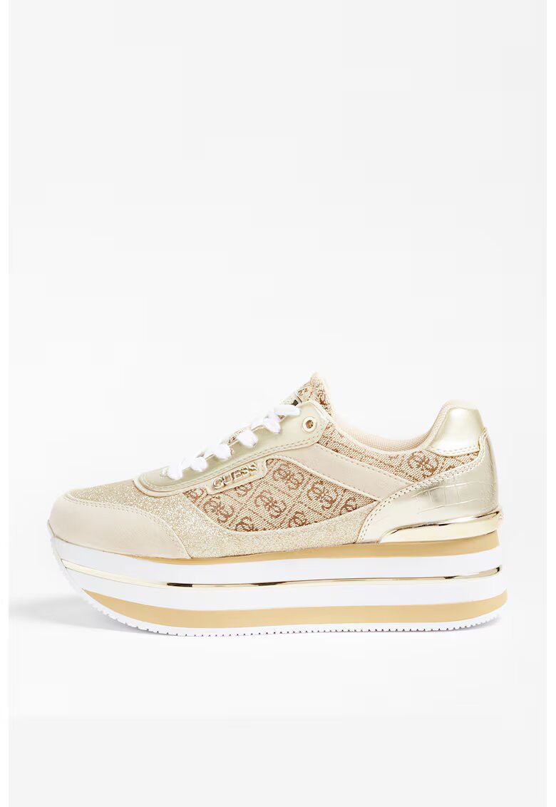 Guess Pantofi sport flatform de piele ecologica