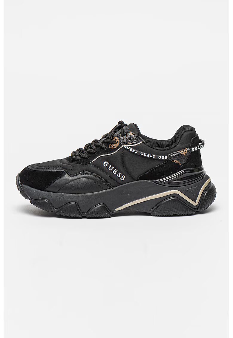 Guess Pantofi sport wedge cu detalii logo - Negru