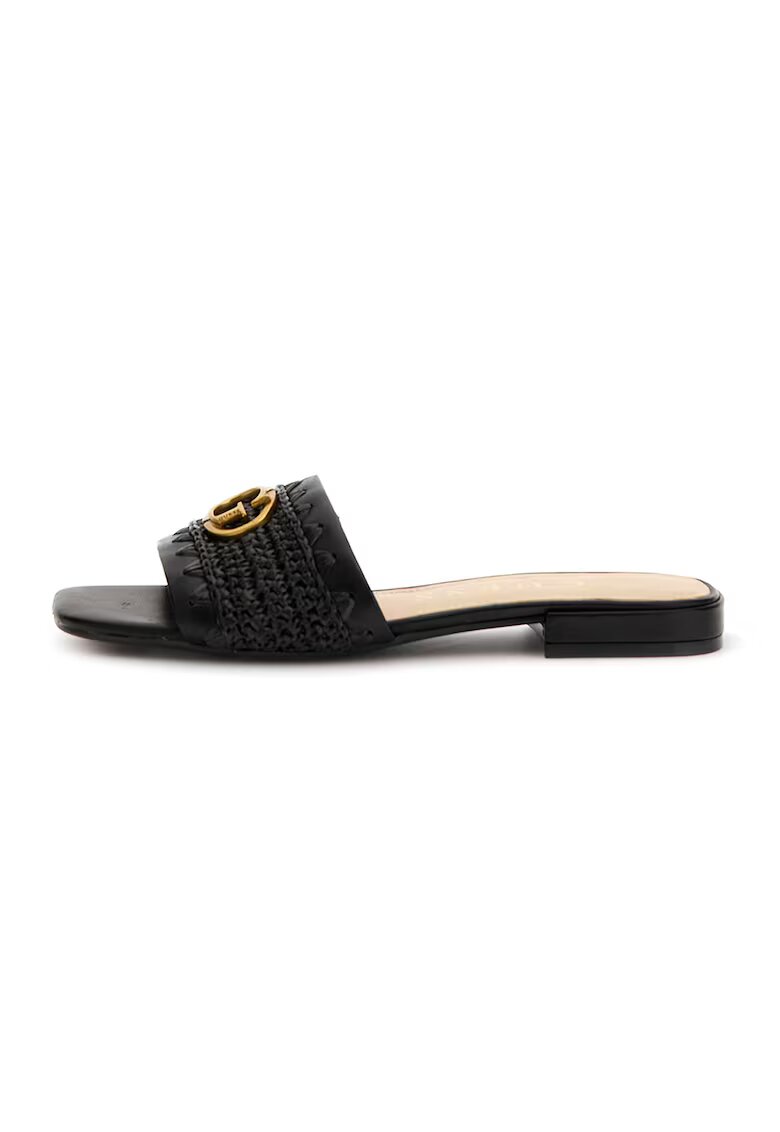 Guess Papuci cu garnituri de piele - Negru