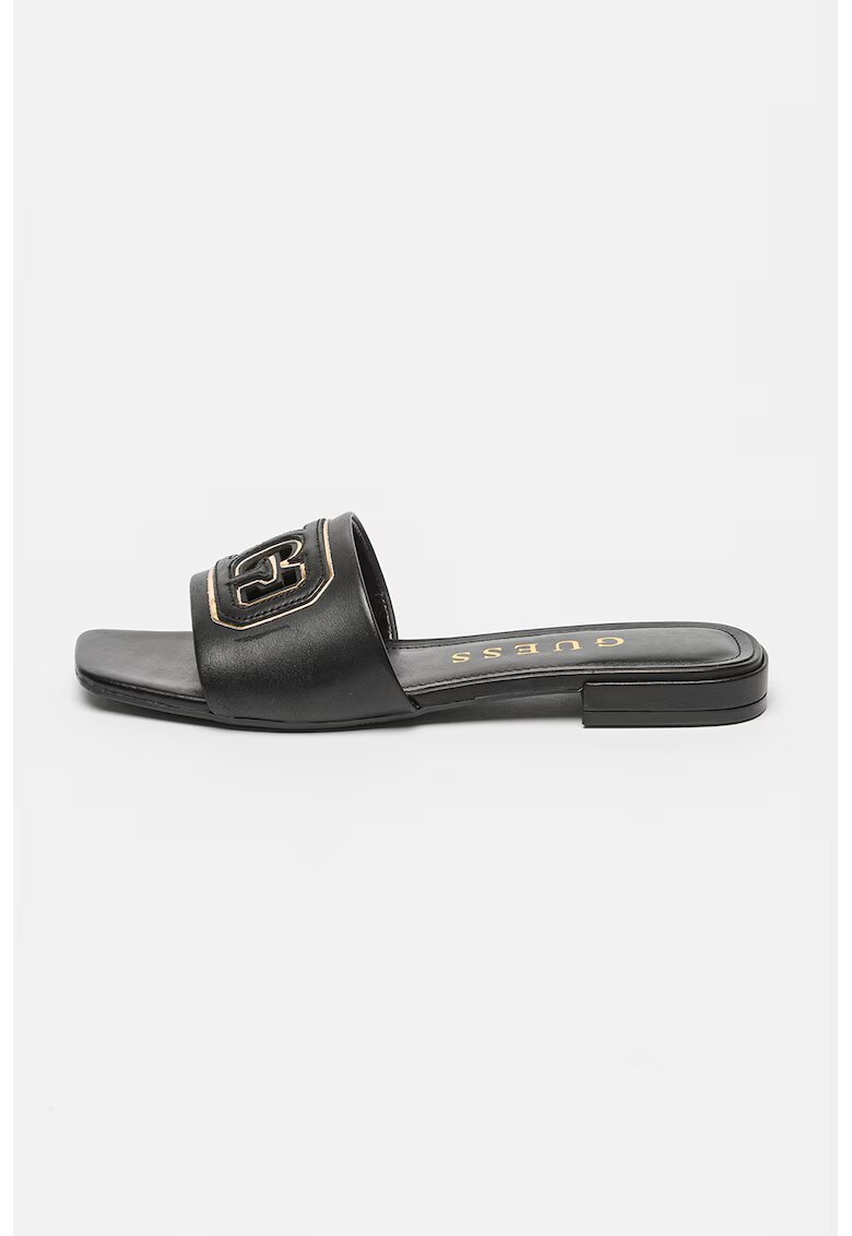 Guess Papuci cu logo - Auriu/Negru