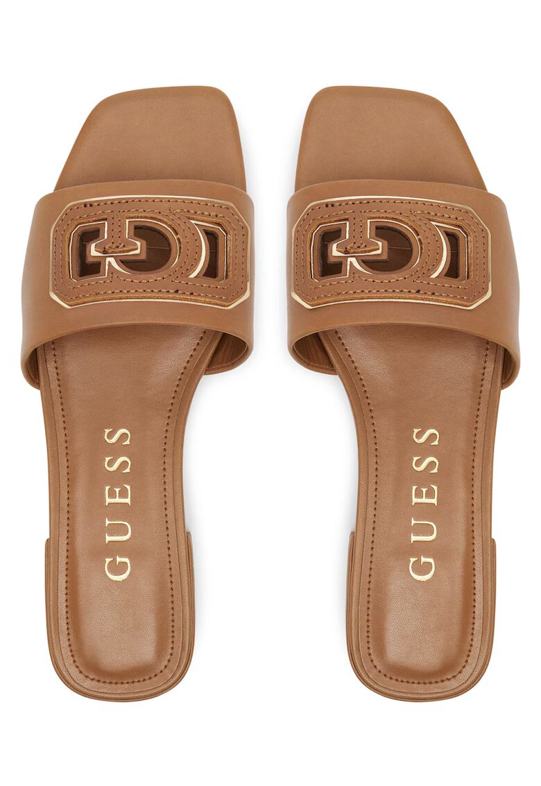 Guess Papuci dama TANGO - piele naturala - maro