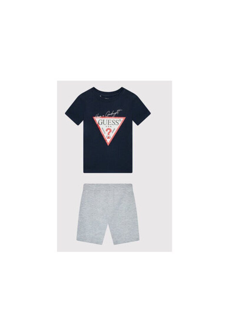 Guess Pijama cu maneca scurta si logo -