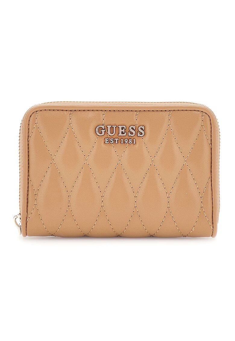 Guess Portofel matlasat din piele ecologica - Bej