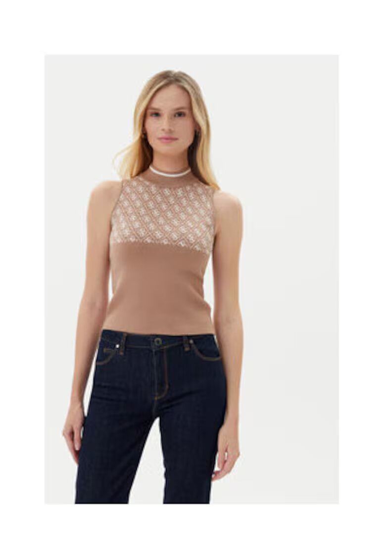 Guess Pulover cu guler scurt - fara maneci