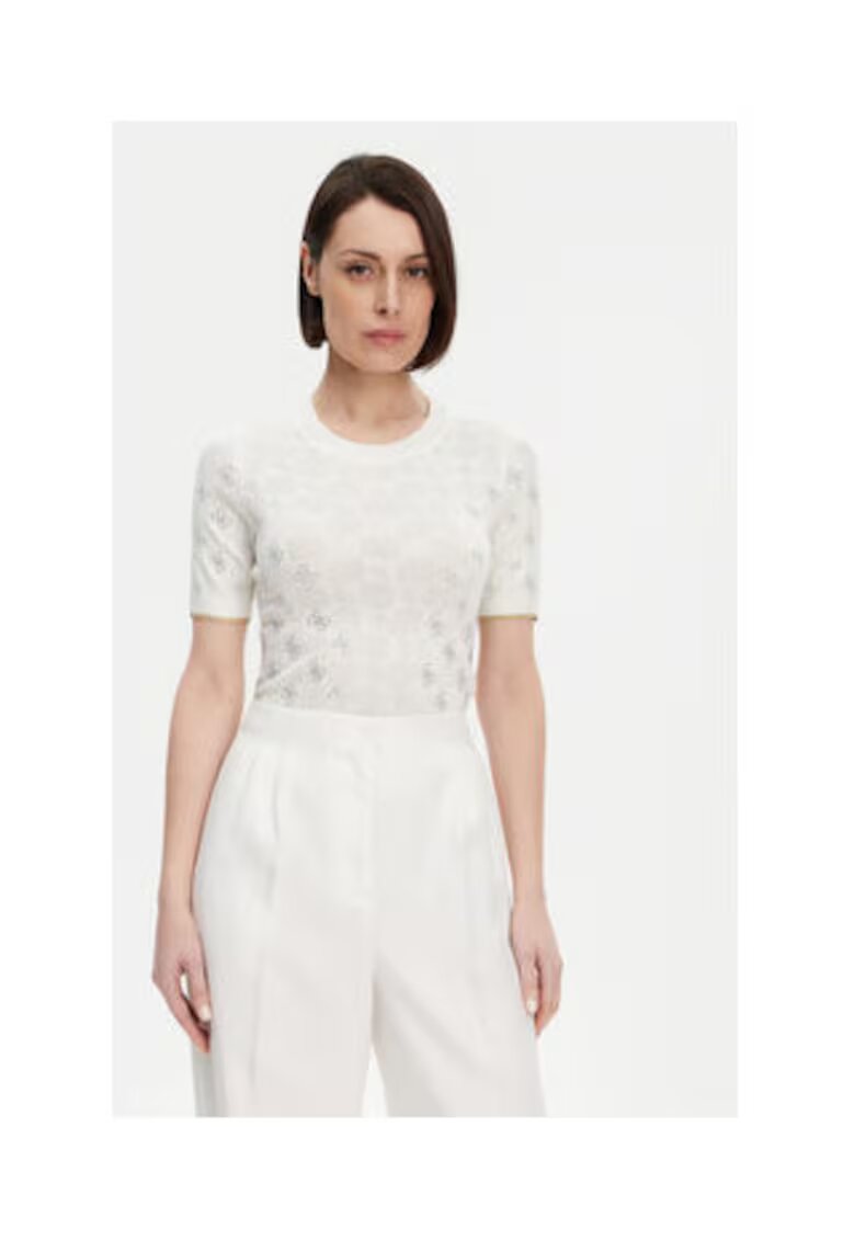 Guess Pulover cu imprimeu - si decolteu la baza gatului