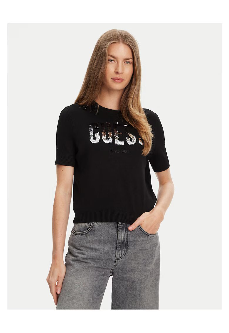 Guess Pulover dama negru - moale