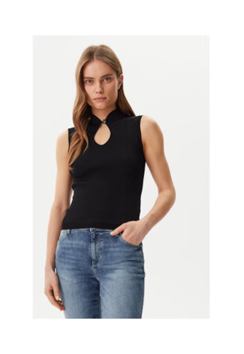 Guess Pulover de dama - cu striatii - fara maneci -