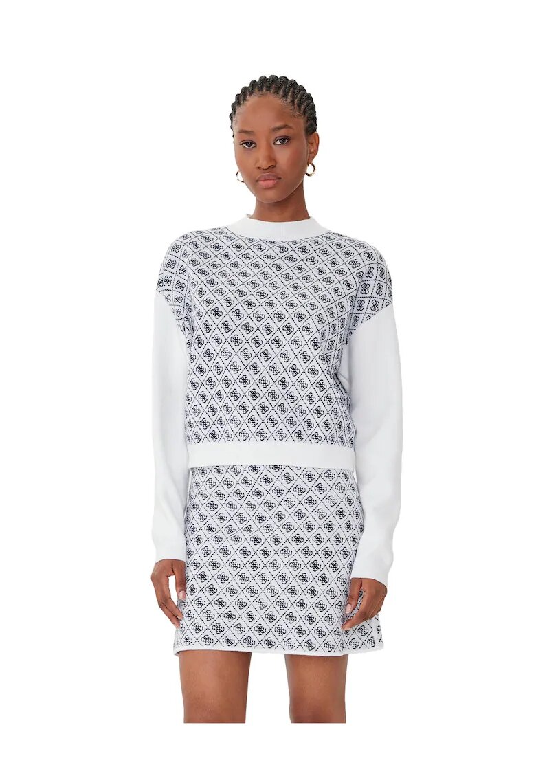 Guess Pulover pentru dama alb/bleumarin