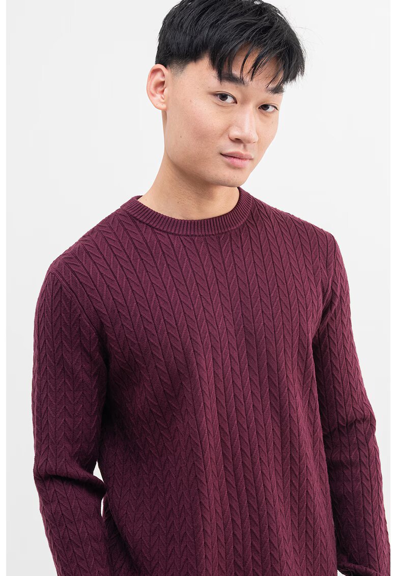 Guess Pulover uni tricotat - Violet tyrian