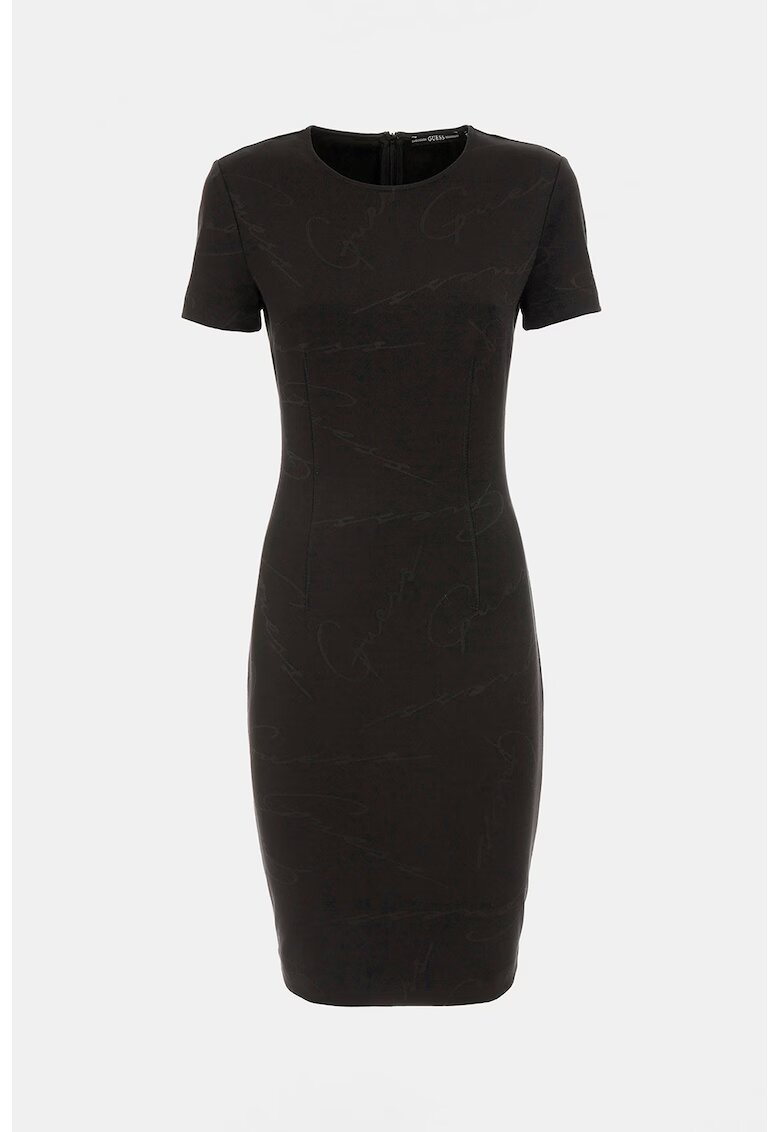 Guess Rochie cambrata cu decolteu la baza gatului - Negru