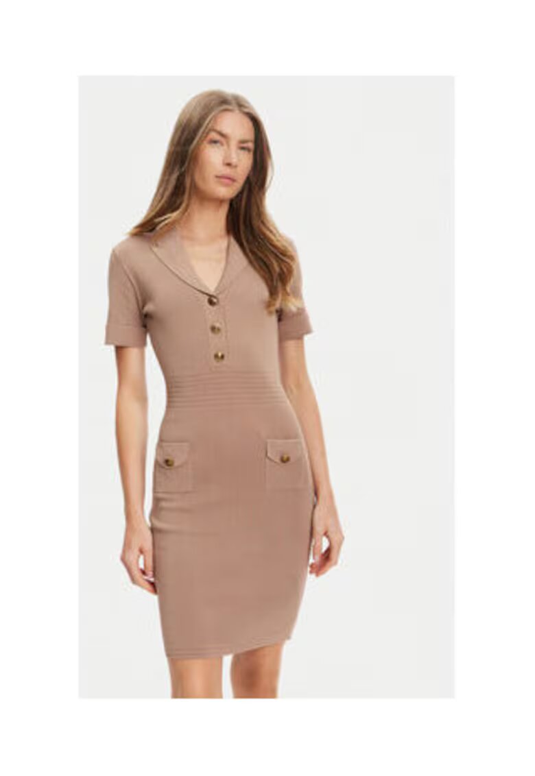 Guess Rochie cambrata din jerseu - cu nasturi decorativi