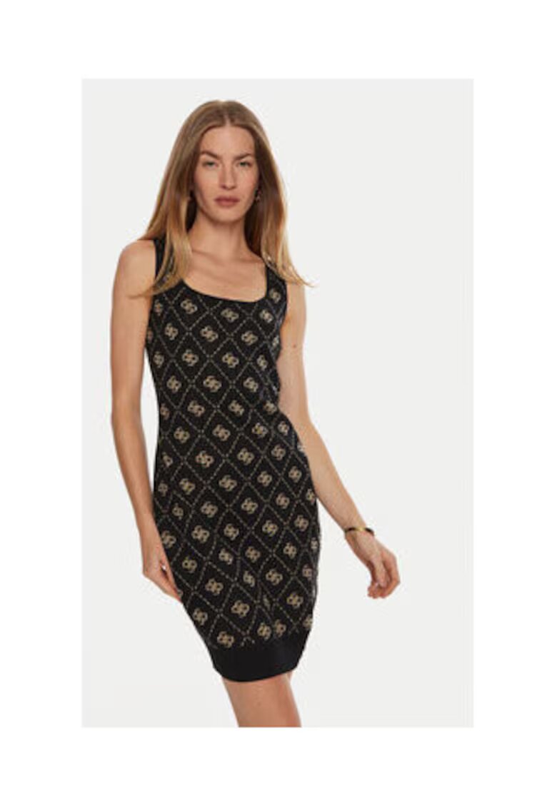 Guess Rochie cu imprimeu logo din tricot