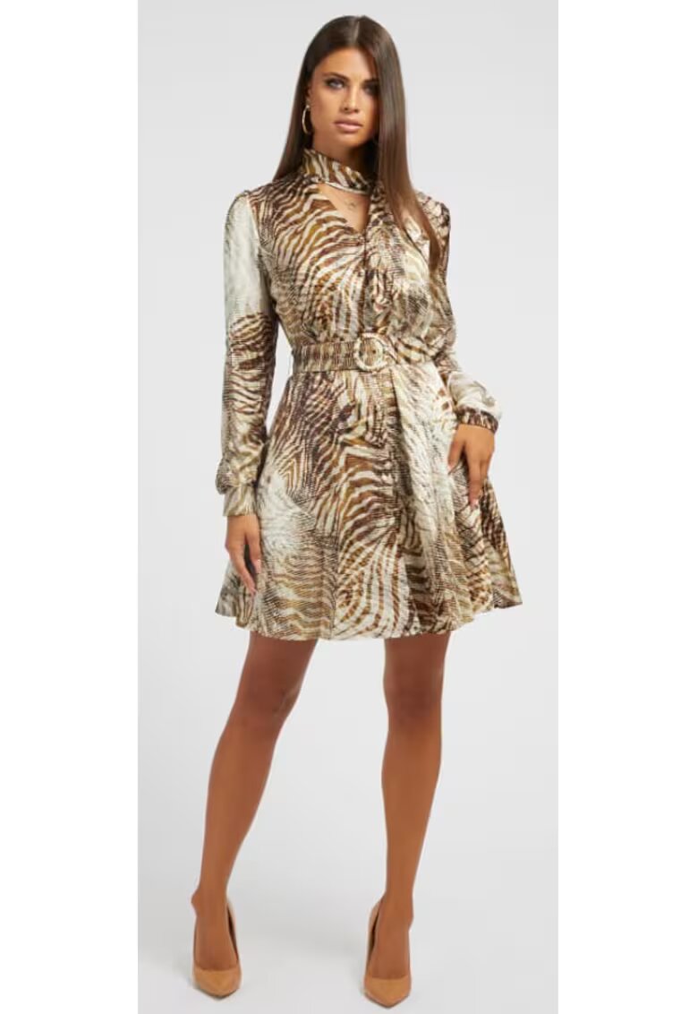Guess Rochie dama Poliester - Bej - Bej