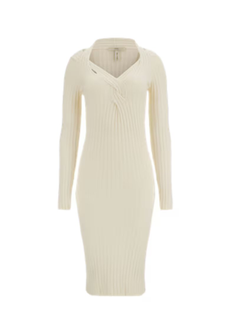 Guess Rochie dama Viscoza - Alb - Alb