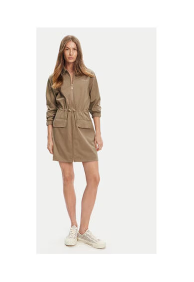 Guess Rochie din amestec de poliamida cu fermoar si maneci lungi