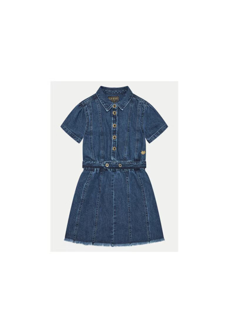Guess Rochie din denim cu maneca scurta