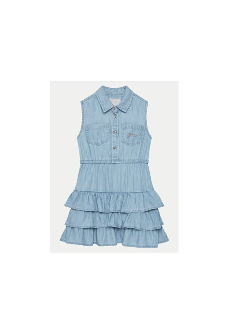 Guess Rochie din denim cu volane