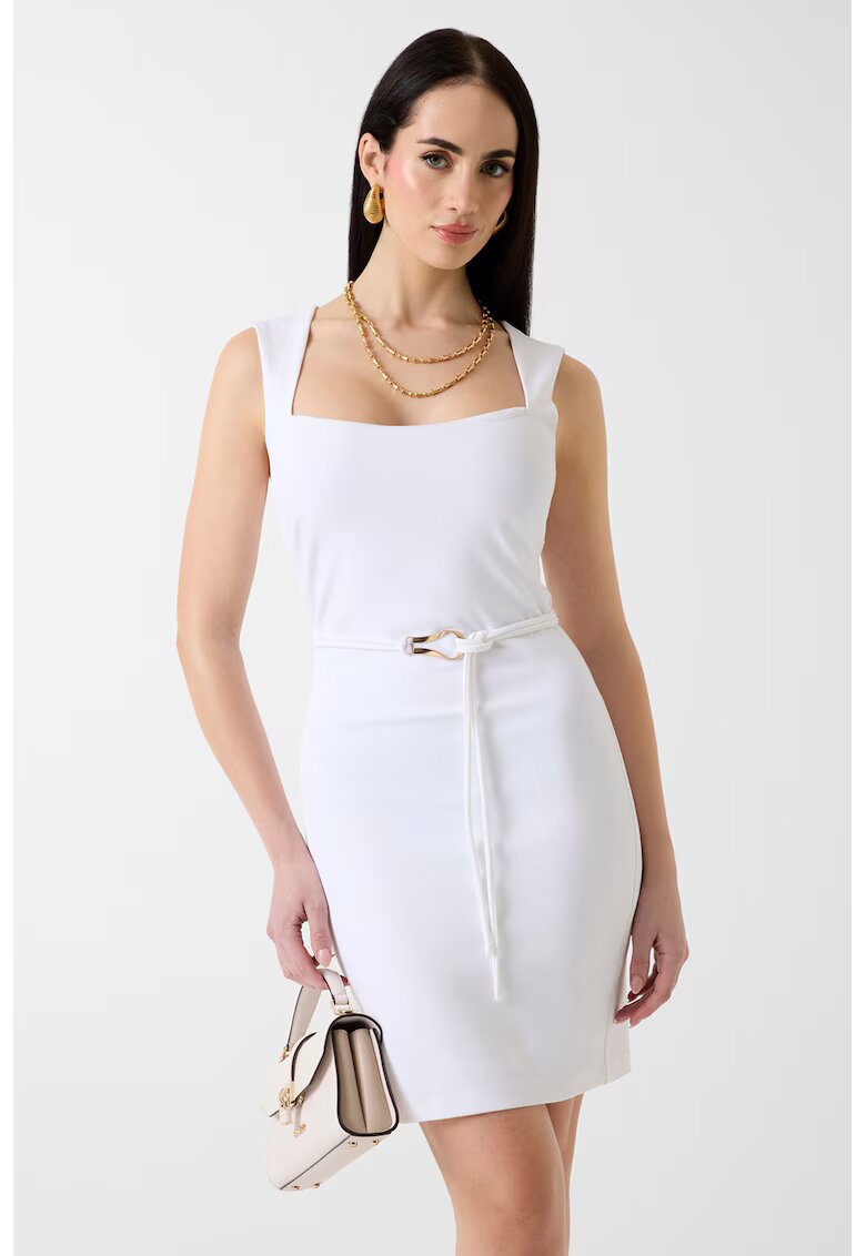Guess Rochie fara maneci cu decolteu patrat - Alb