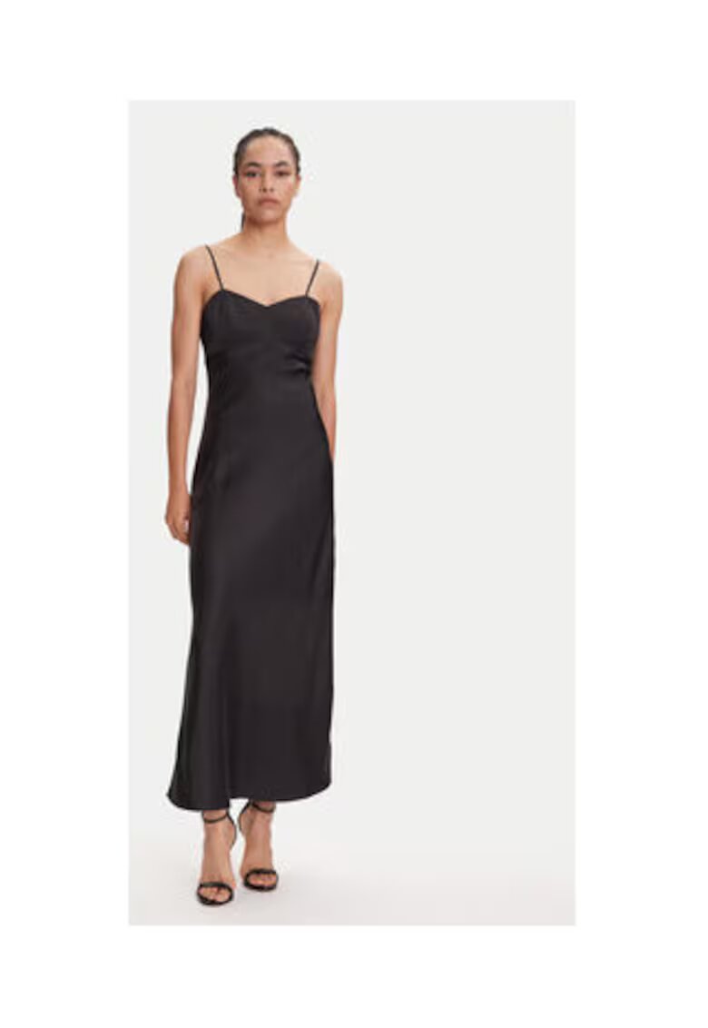 Guess Rochie lunga cu decolteu sweetheart - Negru